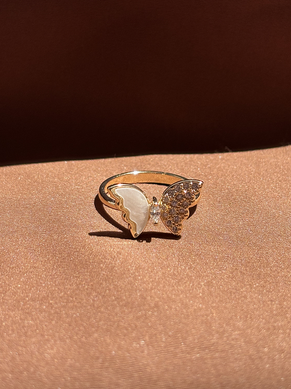 Butterfly Gold Plated Ring - Kridha