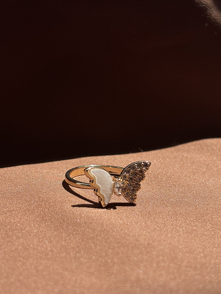 Butterfly Gold Plated Ring - Kridha