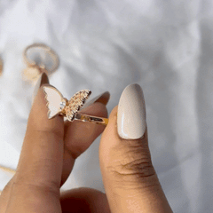 Butterfly Gold Plated Ring - Kridha