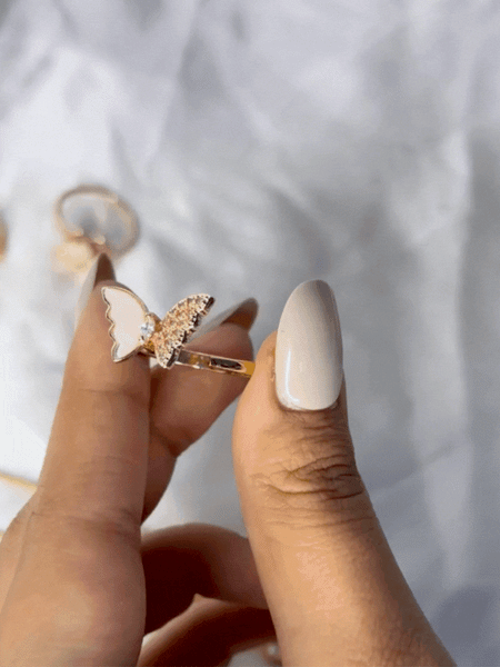 Butterfly Gold Plated Ring - Kridha