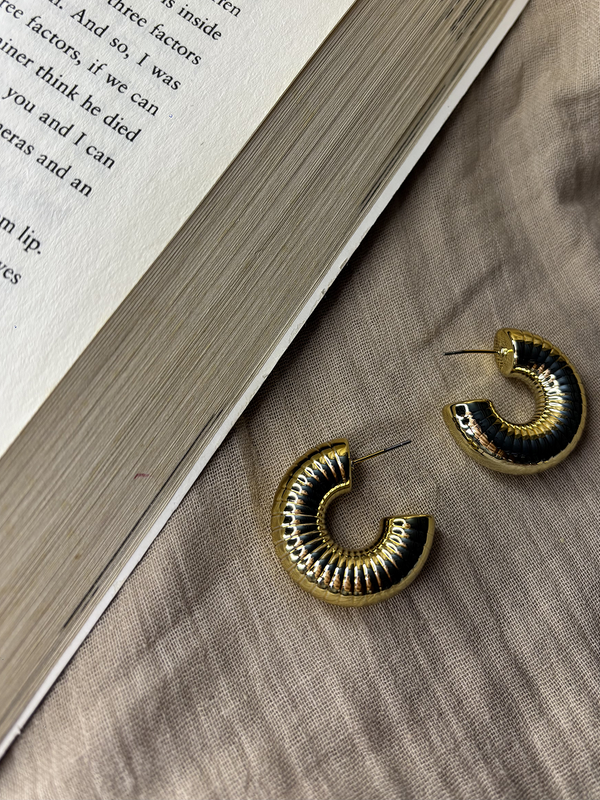 Concentric Circle Gold Plated Hoops - Kridha