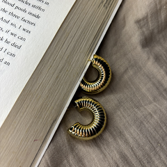 Concentric Circle Gold Plated Hoops - Kridha