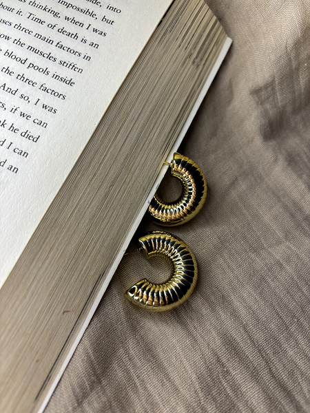 Concentric Circle Gold Plated Hoops - Kridha