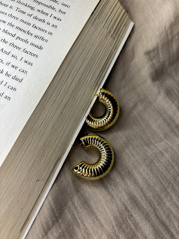 Concentric Circle Gold Plated Hoops - Kridha