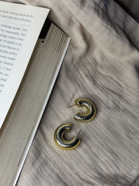 Concentric Circle Gold Plated Hoops - Kridha