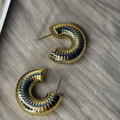 Concentric Circle Gold Plated Hoops - Kridha