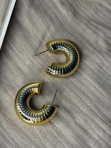 Concentric Circle Gold Plated Hoops - Kridha