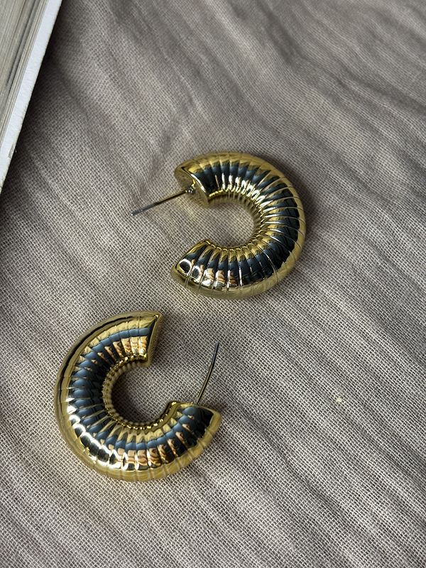 Concentric Circle Gold Plated Hoops - Kridha