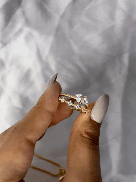 Crown Gold Plated Ring - Kridha