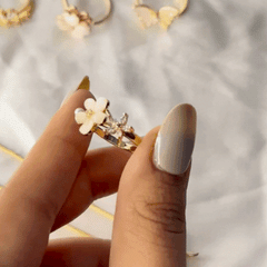 Flower Essence Gold Plated Ring - Kridha