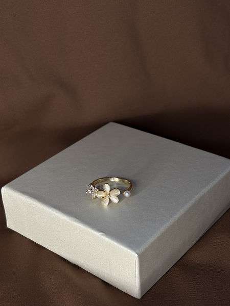Flower Essence Gold Plated Ring - Kridha