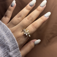 Flower Essence Gold Plated Ring - Kridha