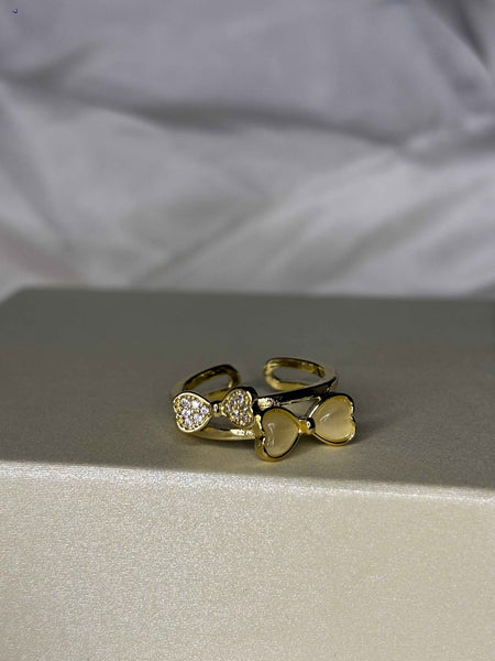 Golden Duo Bow Ring