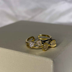 Golden Duo Bow Ring