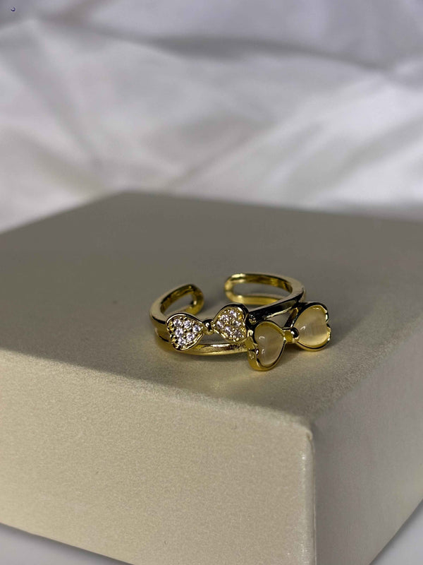 Golden Duo Bow Ring