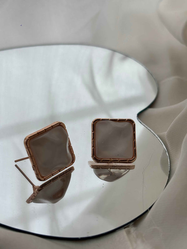 Golden Mist Stud Earrings