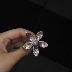 Golden Pearl Flower Earrings