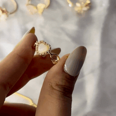 Heart Charm Gold Plated Ring - Kridha