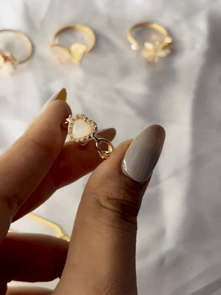 Heart Charm Gold Plated Ring - Kridha
