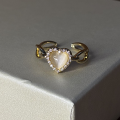Heart Charm Gold Plated Ring