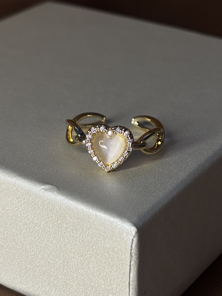 Heart Charm Gold Plated Ring