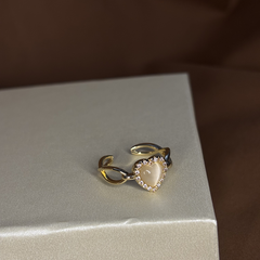 Heart Charm Gold Plated Ring