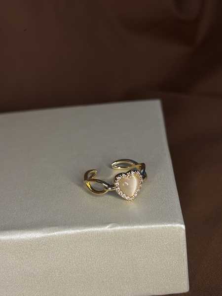 Heart Charm Gold Plated Ring