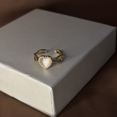 Heart Charm Gold Plated Ring - Kridha