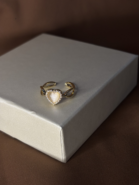 Heart Charm Gold Plated Ring - Kridha