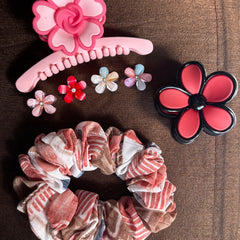 Coral Bloom 4-in-1 Hair Accessory Set