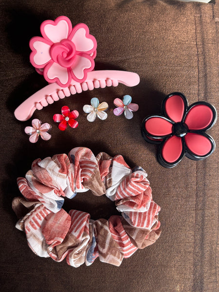 Coral Bloom 4-in-1 Hair Accessory Set
