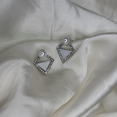 Pearl Prism Silver Plated Stud Earrings - Kridha