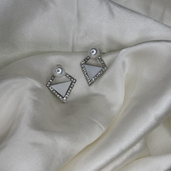 Pearl Prism Silver Plated Stud Earrings - Kridha