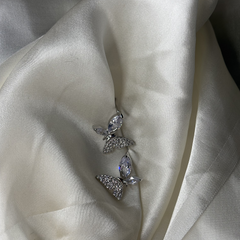 Moonlight Butterflies Silver Plated Stud Earrings - Kridha