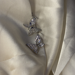 Moonlight Butterflies Silver Plated Stud Earrings - Kridha