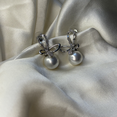 Pearl Blossom Silver Plated Stud Earrings - Kridha