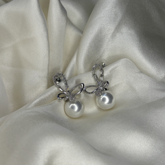 Pearl Blossom Silver Plated Stud Earrings - Kridha
