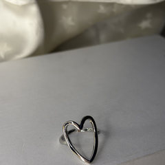 Eternal Heart Silver Steel Statement Ring