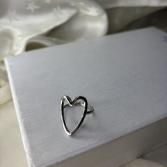 Eternal Heart Silver Steel Statement Ring