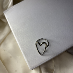 Eternal Heart Silver Steel Statement Ring - Kridha