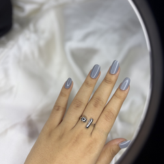 Nova Twin Silver Steel Statement Ring
