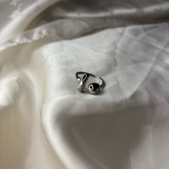 Nova Twin Silver Steel Statement Ring