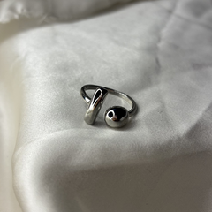 Nova Twin Silver Steel Statement Ring