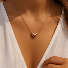 Love & Heart Gold Plated Necklace - Kridha