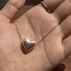 Love & Heart Gold Plated Necklace - Kridha