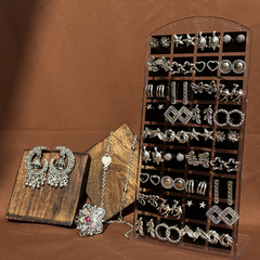6 in One Oxidised Silver Set – Jhumka, Bracelet, Necklace + 3 Surprises - Kridha