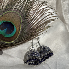 Oxidized Silver Jhumka Earrings - Kridha