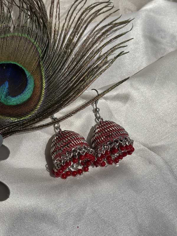 Oxidized Silver Jhumka Earrings - Kridha