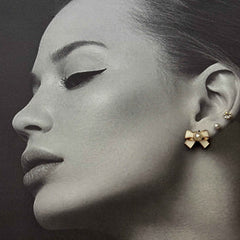 Pearl Bow Earrings Set