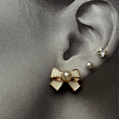 Pearl Bow Earrings Set - Kridha